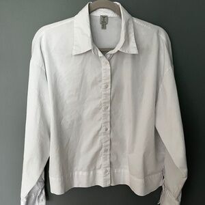 Tristan Women's white crop top long sleeve blouse 